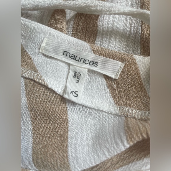Maurices Khaki Stripe Flutter Sleeve Top, Size XS, 100% Rayon, Girl's Night Out - Picture 8 of 8
